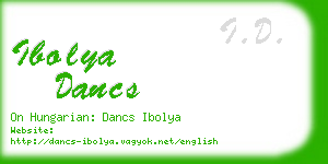 ibolya dancs business card